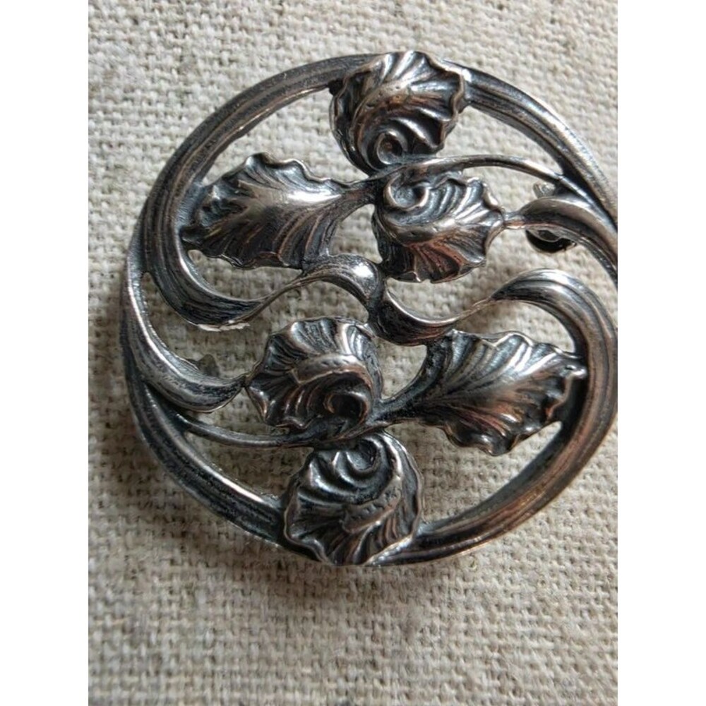Vintage 925 Art Nouveau Calla Lilly Brooch